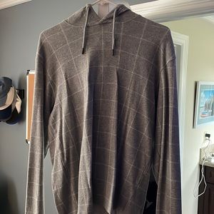 Vince Plaid Cashmere Pullover Hoodie